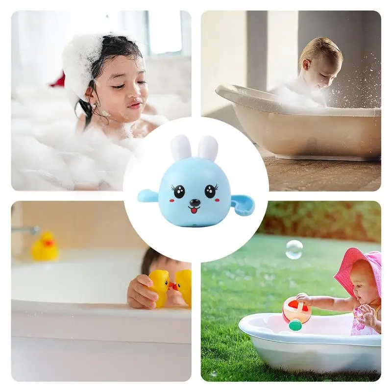 Bunny Bath Toys Clockwork Animal Shower Toys Cute Animal Bathtub Toy Girl Boy Bathroom Interactive Toys For Swimming Pools