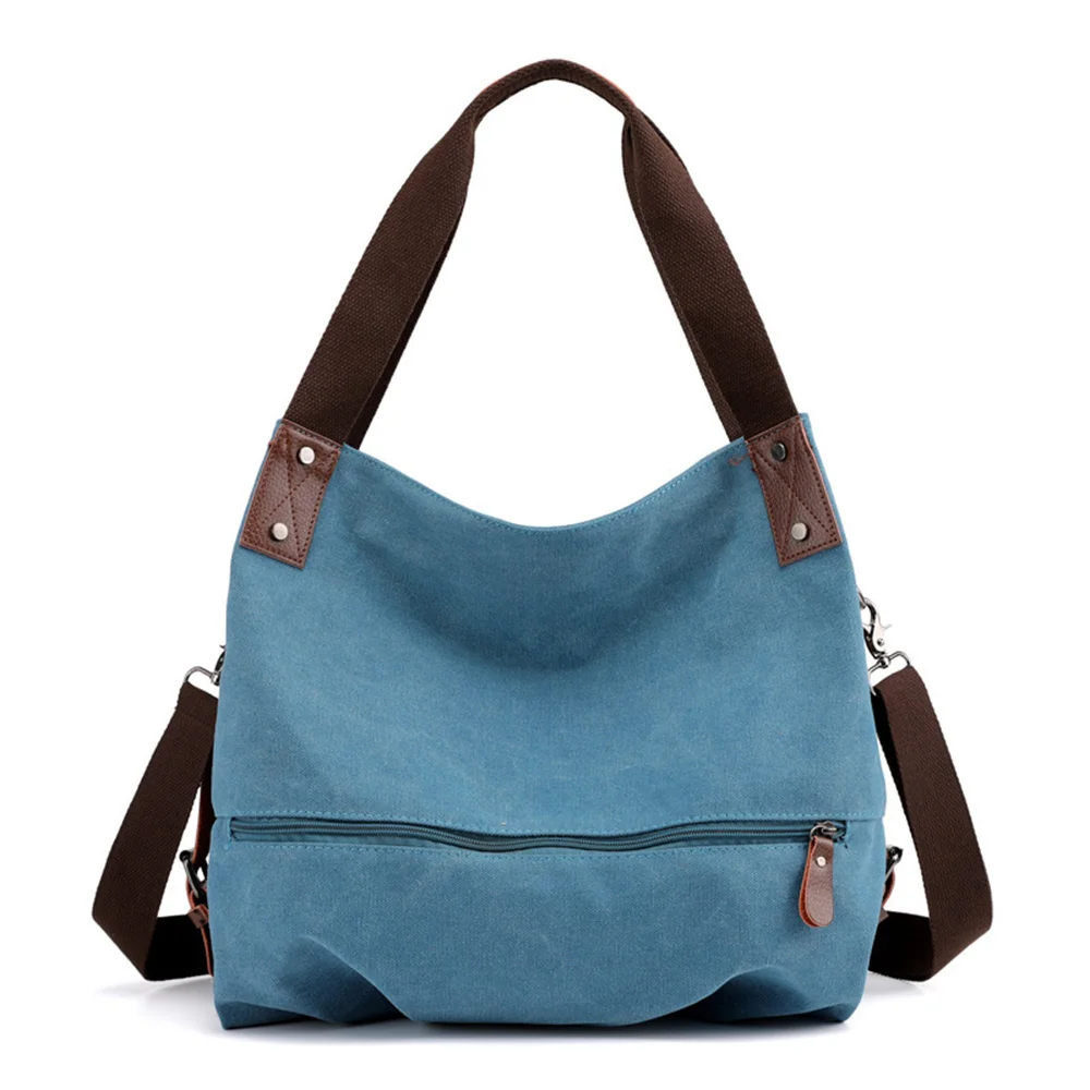 Bolsos de hombro casuales de Color sólido, bolso de lona cruzado de mano, gran capacidad, bolsos de lona versátiles de moda para mujer, regalos