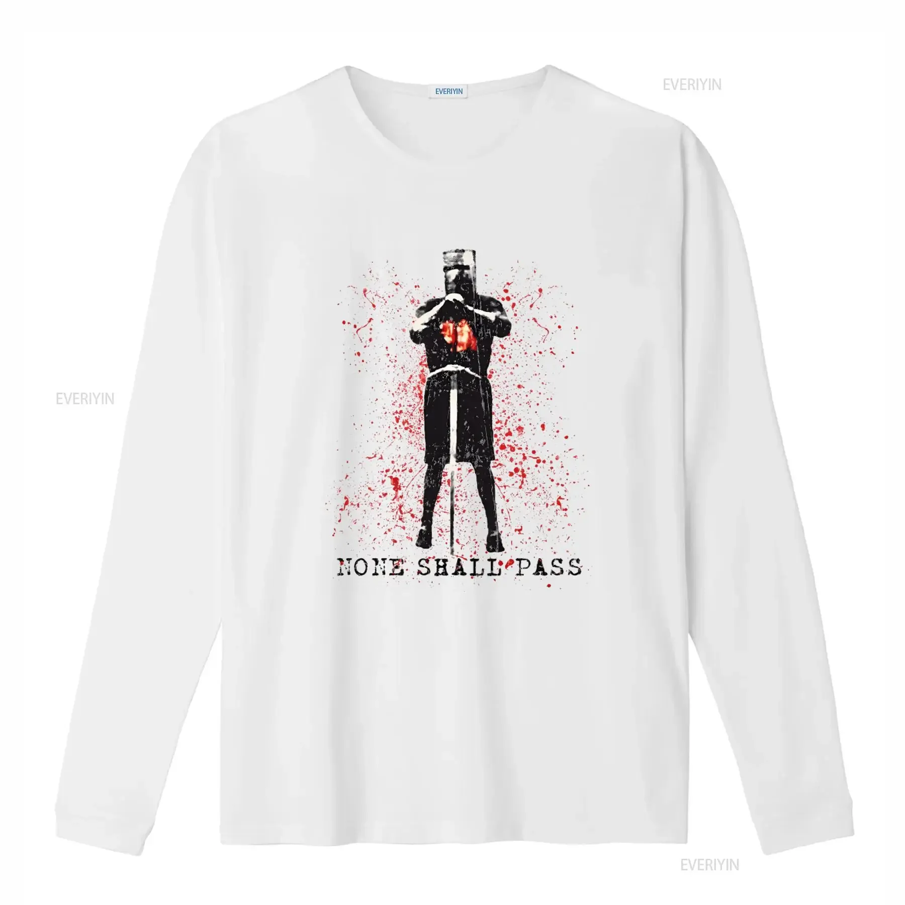 None Shall Pass Black Knight Fun of the Monty Coconut Python T Shirt for Men vintage Washed Slightly Versatile Stretched
