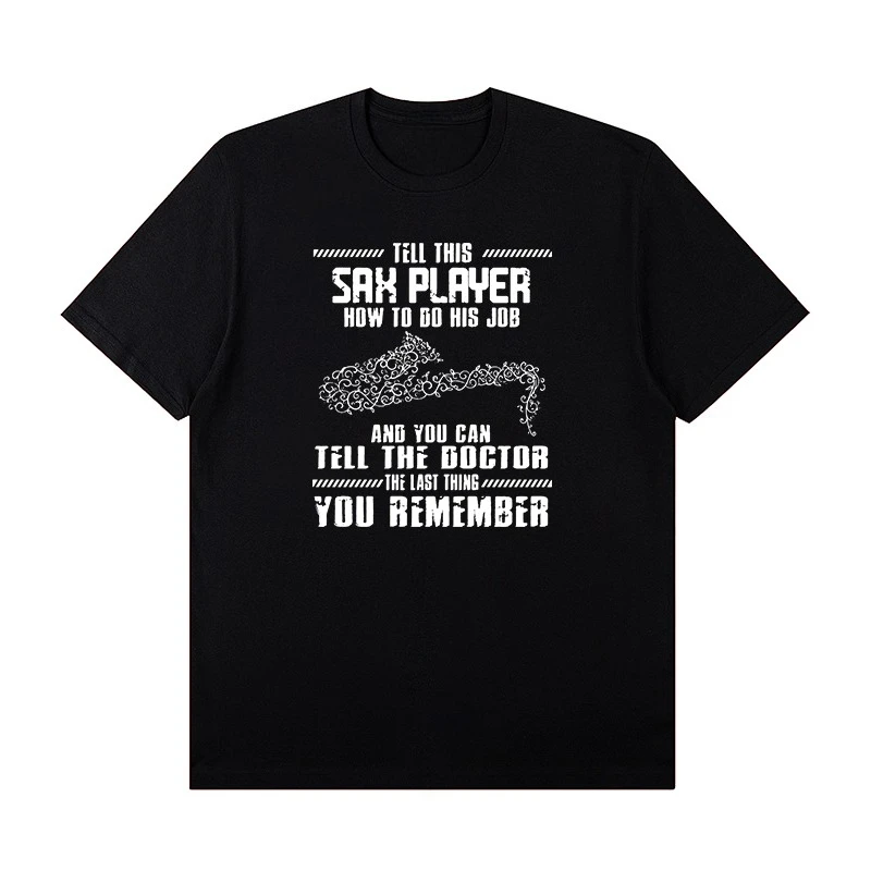 

2025 Saxophone Instrument Printed Short-sleeved T-shirt, Pure Cotton Band Saxophone Jazz Practice Performance Clothing