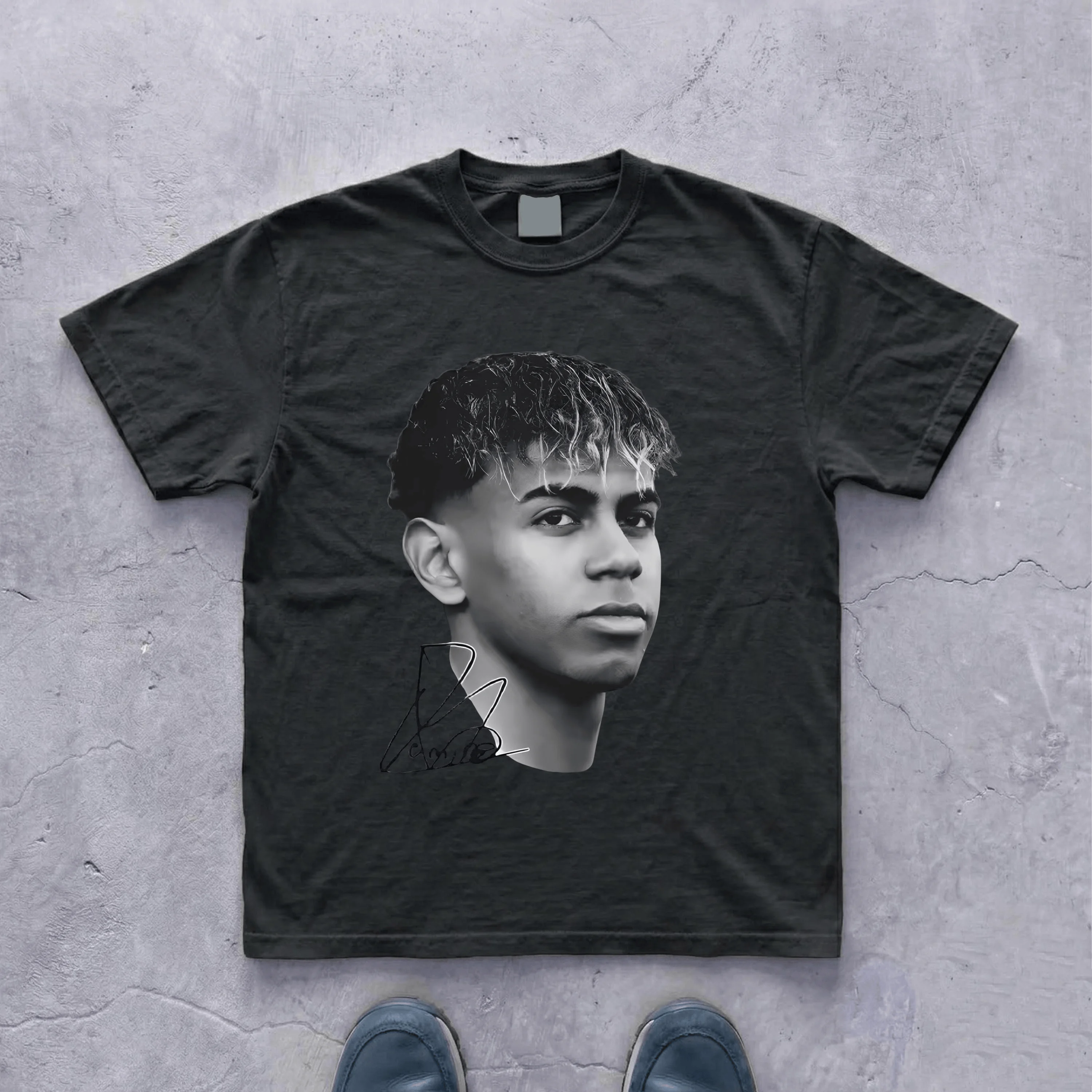 Lamine Yamal Face Graphics Tshirt 100%Cotton Clothing Unisex Men‘s Women's T-Shirts Y2k Foottball Fan High-street Tee Streetwear