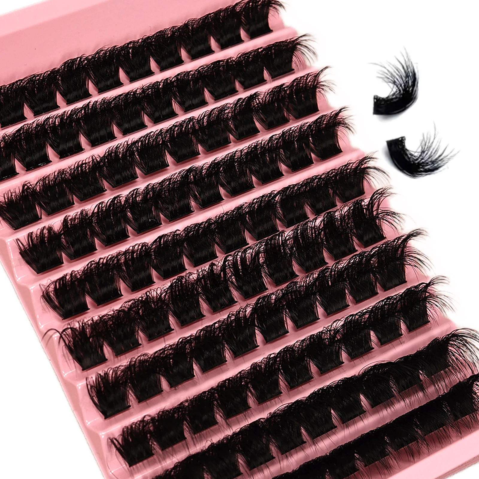 Flauschige Cluster-Wimpern D-Curl Einzelwimpernverlängerungen DIY Natürliche Falsche Wimpern Weich Wiederverwendbar Für Anfänger im Täglichen Make-up – Detail 2