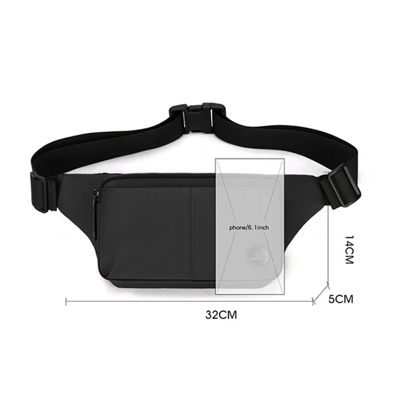 Men Waist Fanny Pack Sling Chest Bum Bag Male Hip Belt Pack Bags Multi-purpose Waterproof Nylon Running Sports Casual Travel