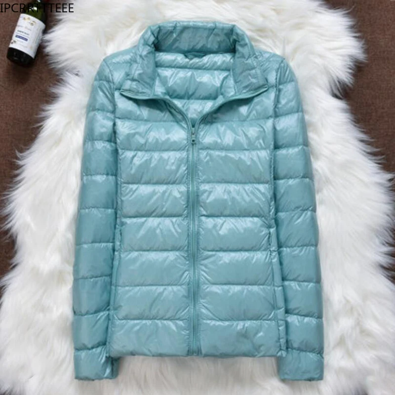 2023 New Women Autumn Winter Jacket Ultra Light Duck Down Jackets Slim Female Puffer Jacket Portable Windproof Down Coat