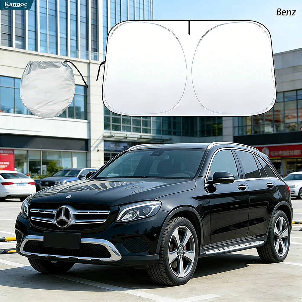 

Windshield Sun Shade For Mercedes Benz GLC 2016-2022 Car Sunshade Sun Visor Protector Foldable Blocks UV Rays
