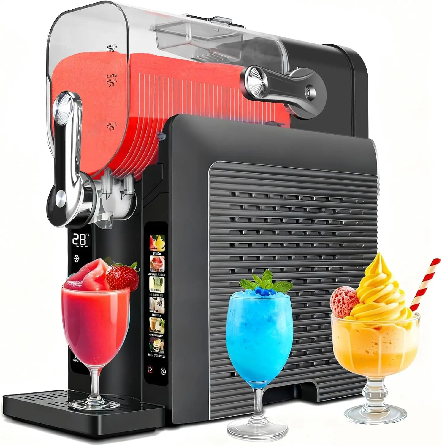 Home 88oz Frozen Drink Maker Slushie Machine Slushy Soft Ice Cream Maker 6 Preset Programs Slushie Cocktails Frappes Ice Cream S