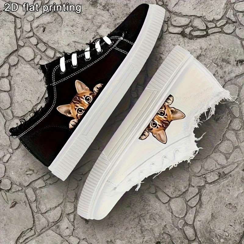 

Women's Sports Shoes, Student Sports Enthusiasts, Spring and Summer Women's Canvas Shoes, High-Top Round Toe Flats Bottom Breathable Vulcanized Shoes, Digital Printing Women's Shoes