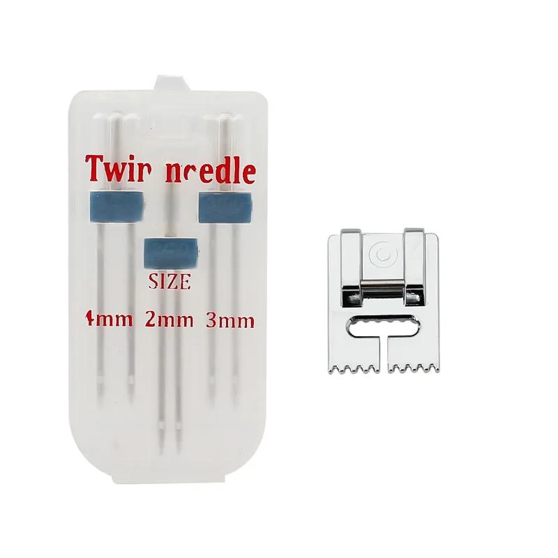 Wrinkled 5/7/9 Grooves Sewing Presser Foot And Twin Needles Size 2/3/4mm Fits For Singer Brother Sewing Machine Accessories