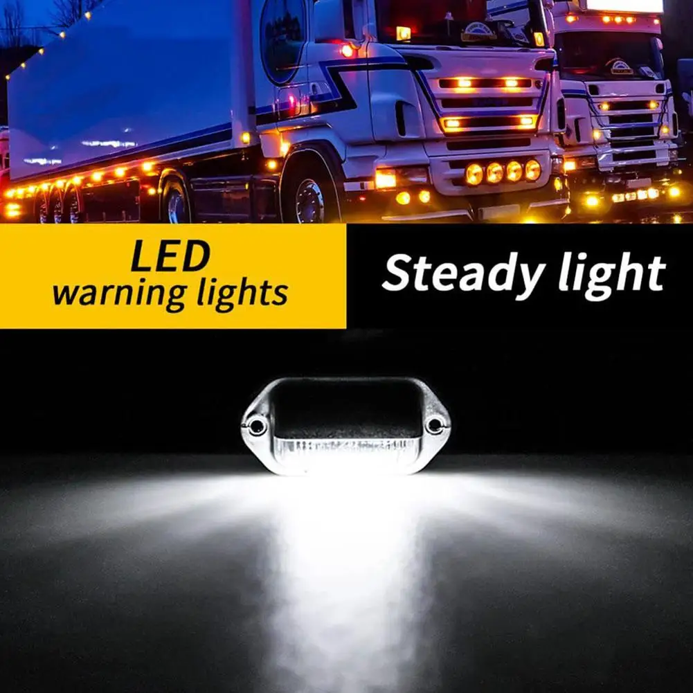 2 قطعة 6LED أضواء لوحة ترخيص السيارة 12-24 فولت LED الجانب ماركر 6500 كيلو الأبيض إشارة تحذير مقاوم للماء لسيارات الدفع الرباعي والشاحنات والمقطورات والحافلات #4