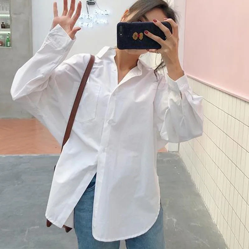 New Fashion Spring Women Shirts 2024 Cotton White Blouse Woman Femme Long Sleeve Loose Women Clothing Tops Casual Blusas 11456