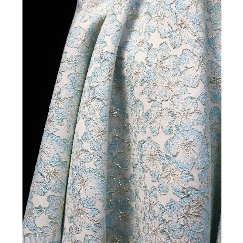 Metal Wire Oil Painting Flower Jacquard Fabric Dress Skirt Fashion Clothing Designer Fabrics for Diy Sewing Cloth
