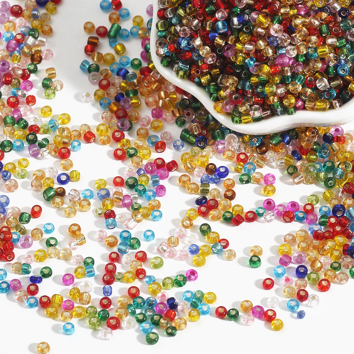 15g/Bag 150-1000Pcs 2/3/4mm Silver Lined Czech Glass Seed Beads Loose Beads For DIY Bracelet Necklace Jewelry Making Accessories