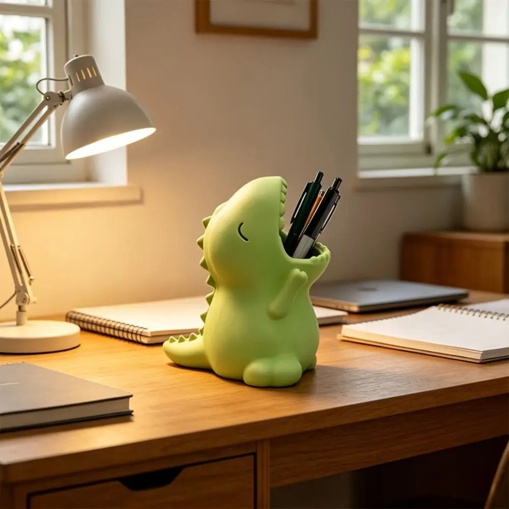 3D Printed T-Rex Pencil Holder Large Capacity Frog Animal Dinosaur Desk Organizer PLA Material Stationery Storage