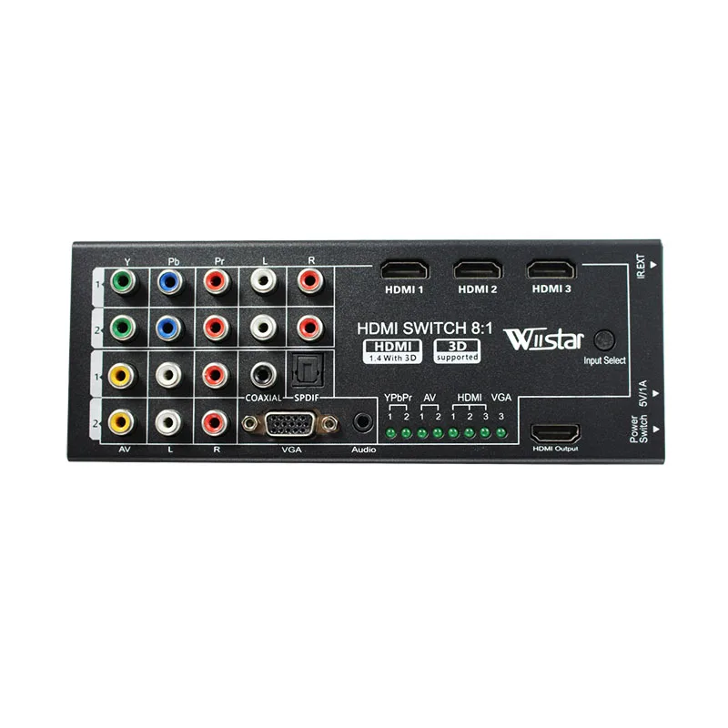 Digital Multi-Functional Converter AV YPbPr VGA 8 Port TO HD 1080P Audio Video HDMI-compatible HD Switch Switcher