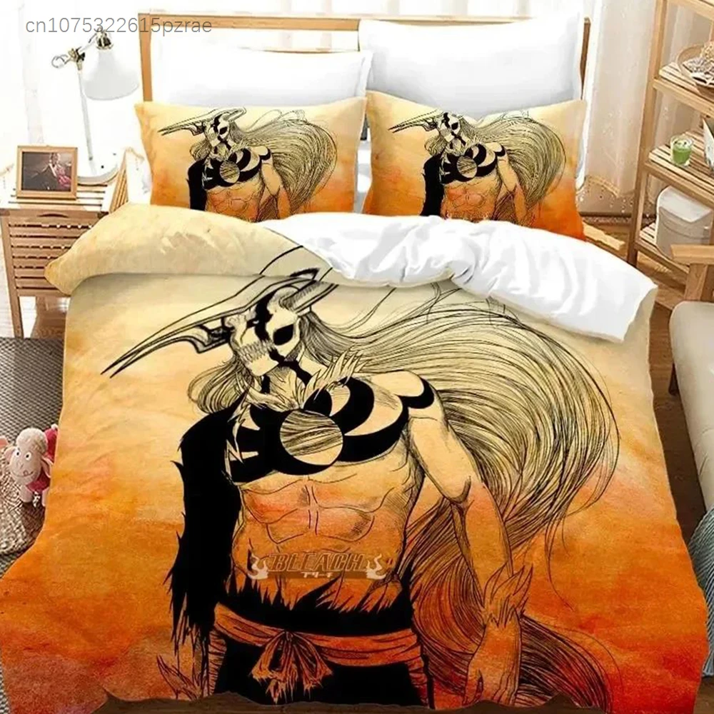 Top Anime Bleach Kurosaki Ichigo Bedding Set Boys Girls Twin Queen Size Duvet Cover Pillowcase For Boys Adult Home Textileextile