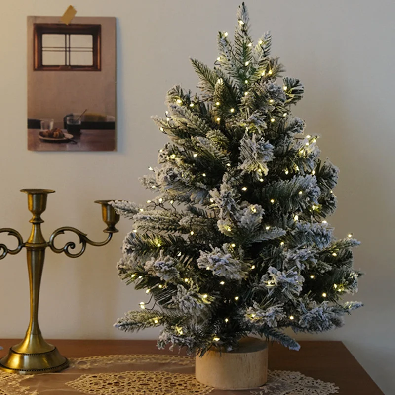 45/60CM Christmas Tree Desktop Mini Xmas Trees For Home Ornament DIY Handicraft New Year Christmas Party Decoration
