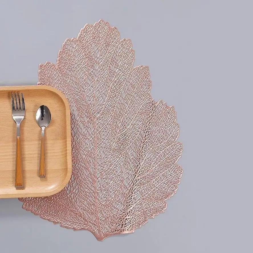 Simulation Leaf PVC Coasters Plant Cup Placemats Dining Table Coffee Table Mats Kitchen Christmas Home Party Decoration Supplies