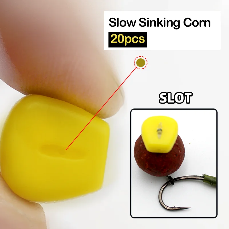 20 Stück Karpfenangeln Langsam Sinkender Mais-Köder Pop-Up Boilie Karpfenköder für Karpfen-Rigs Köder Feeder Zubehör Angelzubehör