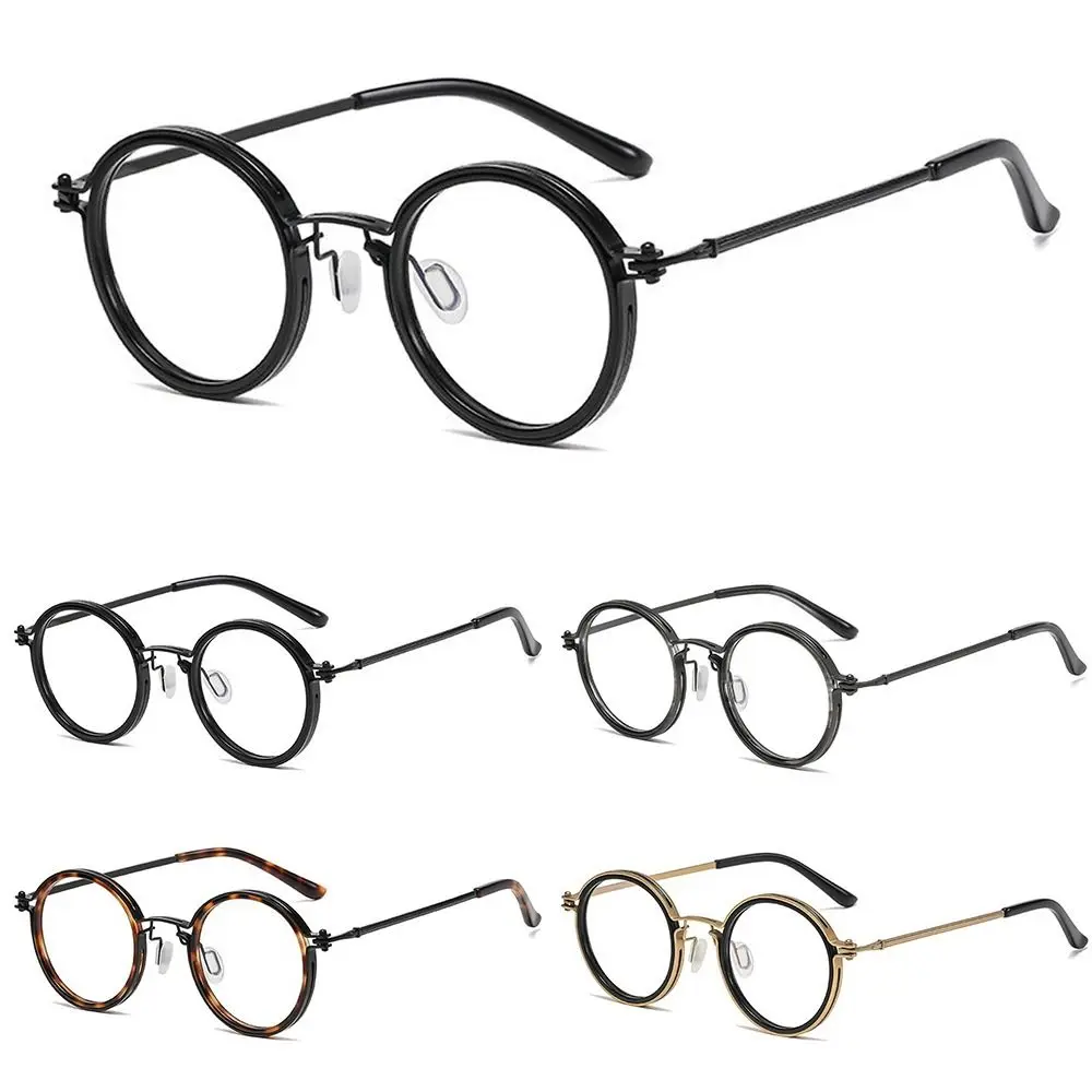 

Retro Round Frame Blue Light Blocking Glasses Stylish Luxury Anti-Blue Light Eyeglasses Unisex Metal Eyewear for Women & Men