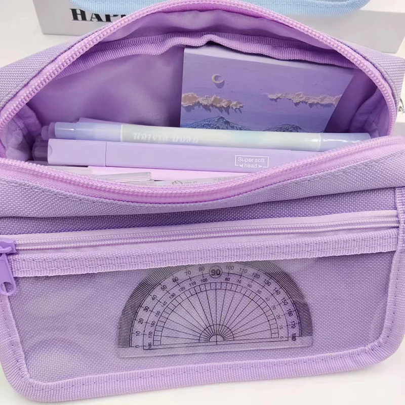 مقلمة Bview Art ذات سعة كبيرة ومتعددة الطبقات - منظم قرطاسية مدرسية مقاوم للبقع للطلاب #4