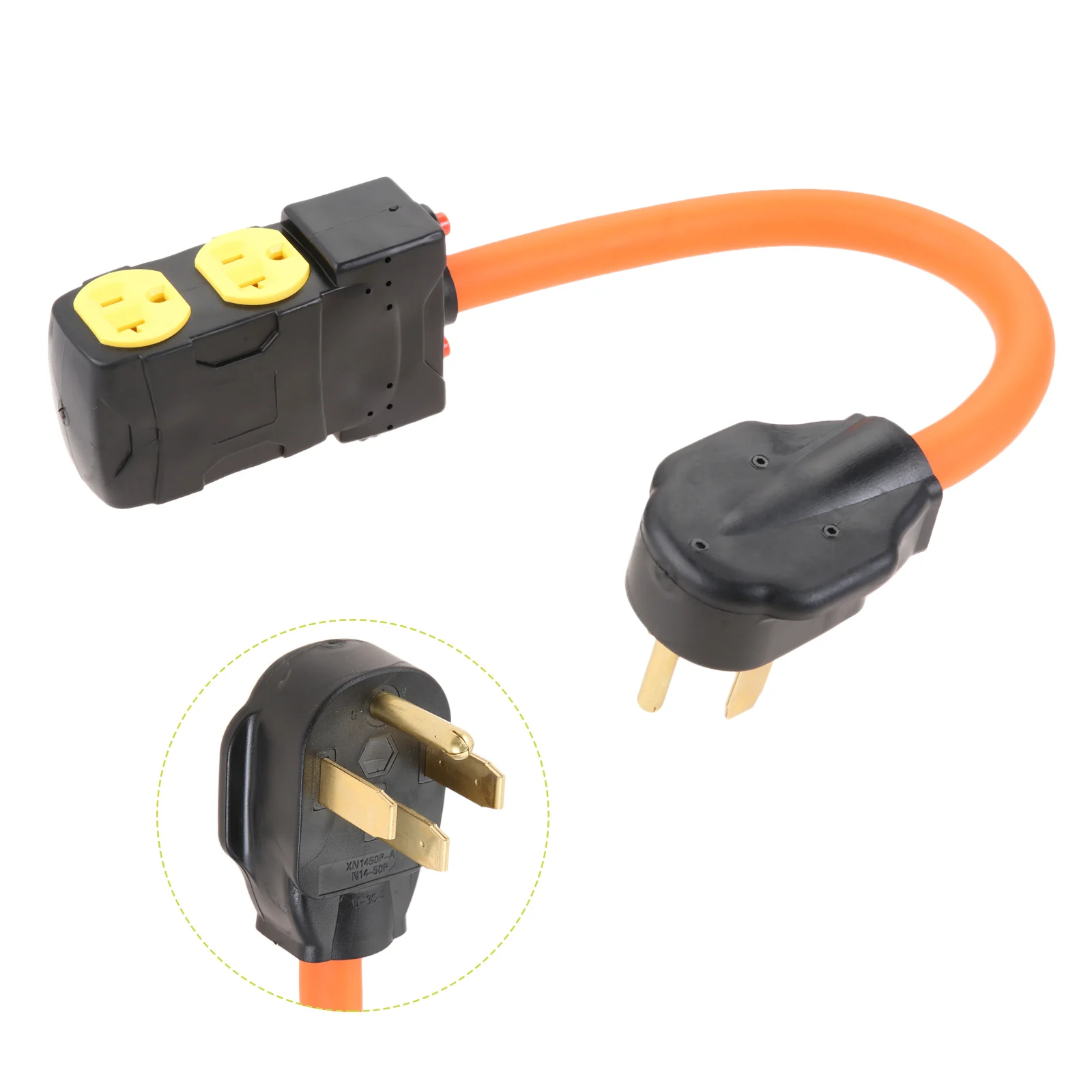 NEMA 50 Amp to 20 Amp SWT 14-50P to 4 X 5-20R/15R RV 4-Prong Household Outlet Plug to 120V 5-20R/15R Female Adapter Power Cord - view 4