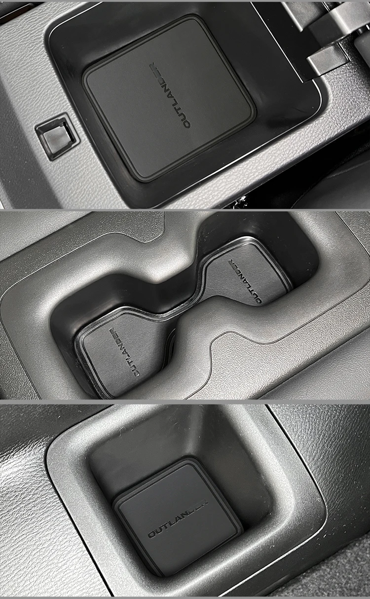 Car Water Coaster Leather Gate Slot Mat for Mitsubishi Outlander 2023 Door Cup Pad Car Accessories