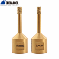 SHDIATOOL 2Pcs Dia 6mm Diamond Drill Bits M14 Thread Hole Saw Dry Drilling Porcelain Stoneware Ceramic Tile Bit Angle Grinder