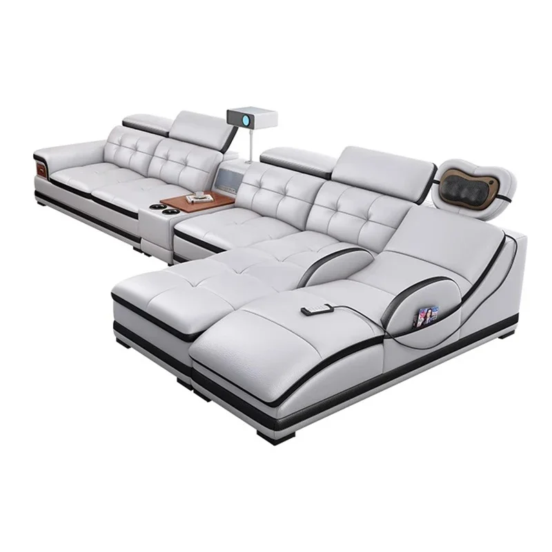 Luxury   Modern Electric Massage Sofa Set Furniture Leather Recliner Living Room Sofa Set Furniture