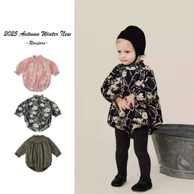 

2025 New Baby Crawler Clothing Cotton Corduroy Long Sleeve Triangle Rompers Clothing Casual Printed Baby Bodysuits Clothing