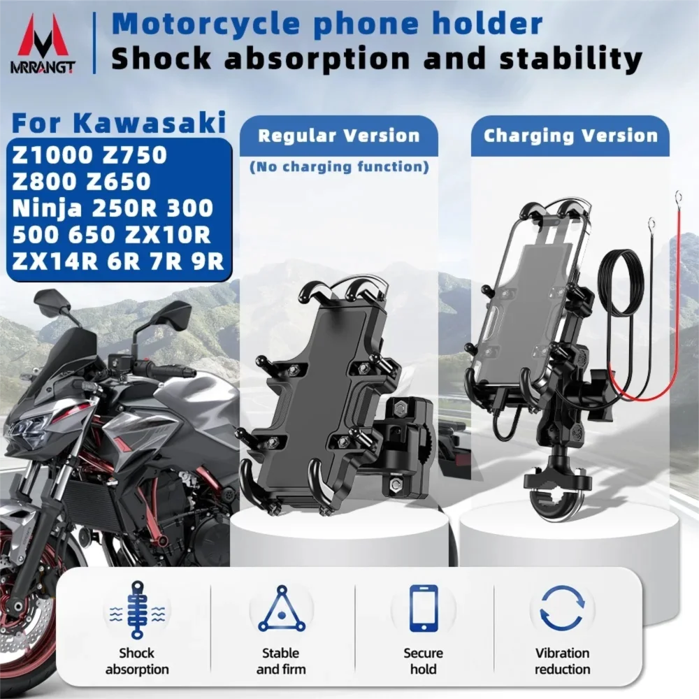 Motorcycle Mobile Phone Holder Fit For Kawasaki Z1000 Z750 Z800 Z650 Ninja 250R 300 500 650 ZX10R ZX14R 6R 7R 9R Accessories