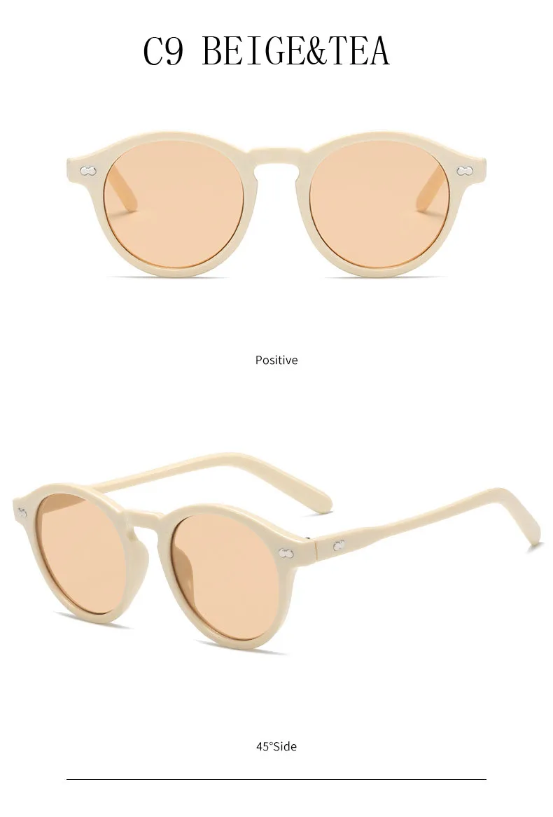 Vintage Runde Sonnenbrille Frauen Kleine Rahmen Sonnenbrille Für Männer Marke Designer Brillen UV400 – Detail 12