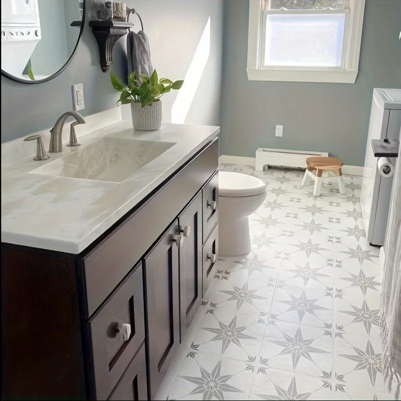 2pcs 스타 나침반 벽 장식 스텐실 |   재사용 가능 |   DIY 에어브러시 페인팅 |   해상 빈티지 스타일 |   바닥 타일 템플릿