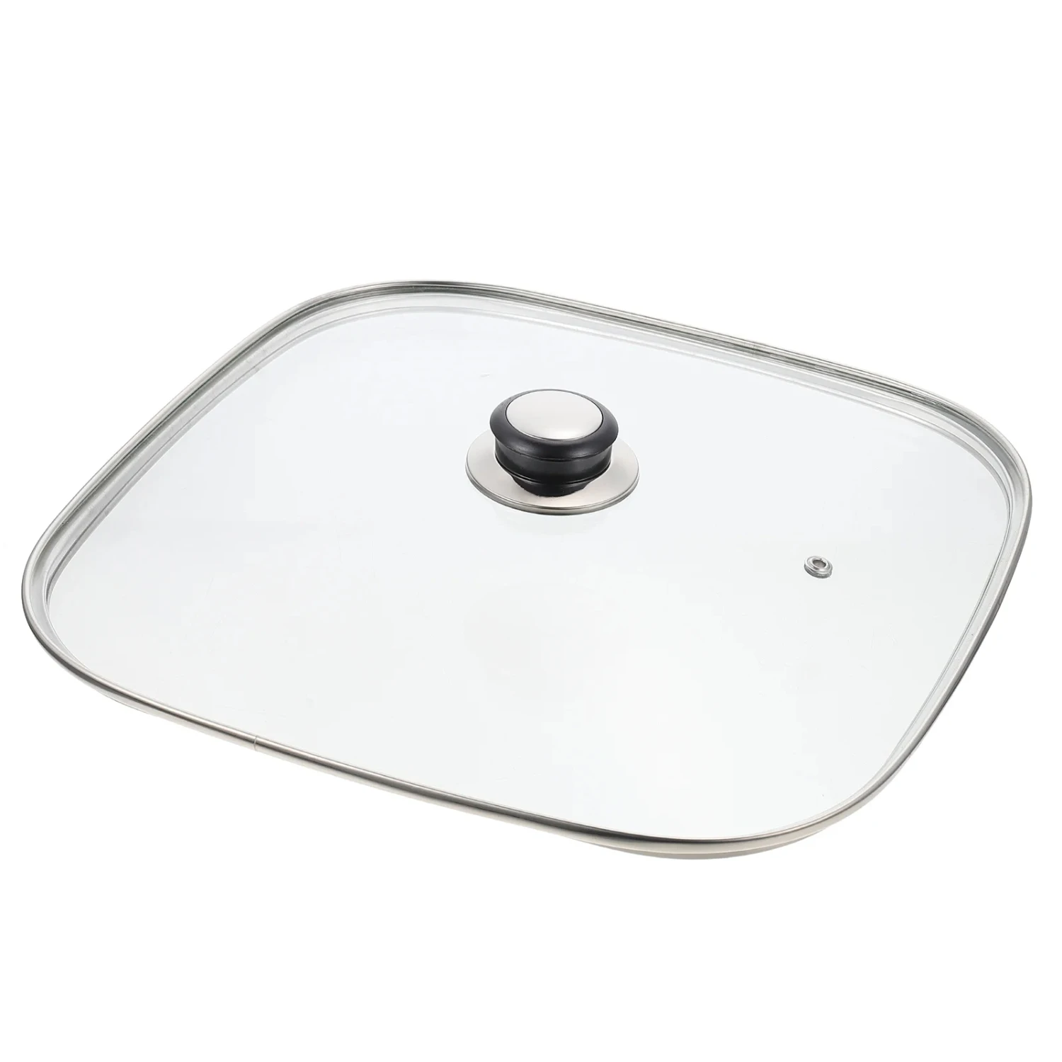 

Stainless Steel Skillet with Transparent Square Tempered Glass Lid - Durable Glass Pan Lid with Lid Knob for Stainless Wok - Hig