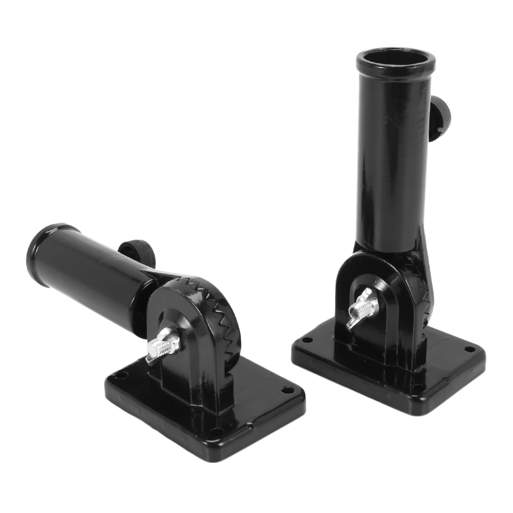 AC88-2 Set 2 In 1 Multifunctional Adjustable Flagpole Bracket Heavy Duty Aluminum All Weather Flag Holder(Black)