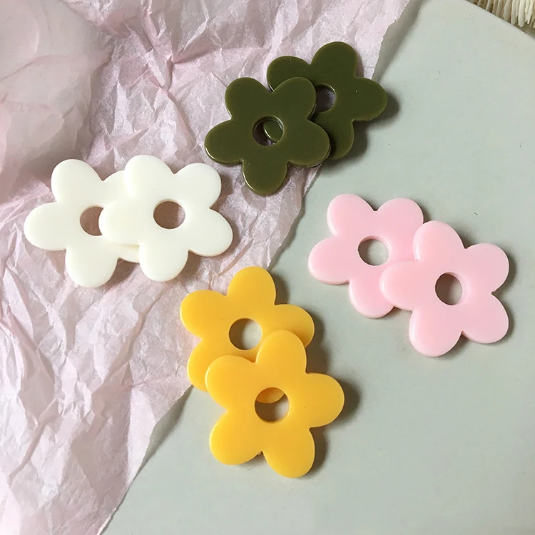 10 pièces Nouveaux Pendentifs Fleur Tendance Faits Main en Acrylique pour Colliers, Boucles d'Oreilles, Connecteurs de Bijoux et Composants de Fabrication de Bijoux DIY