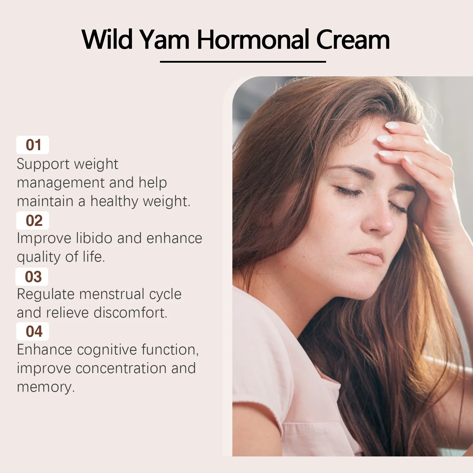 Wild Yam Cream Progesteron Hormone Regulation Balancing Tightening Smoothing Moisturizing Wrinkles Removing Women\'s Health Balm