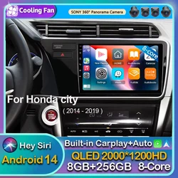 Android 15 Carplay Auto Car Radio Multimedia Player For Honda Fit City 2014-2017 Navigation Autoradio GPS Stereo 2din Head Unit