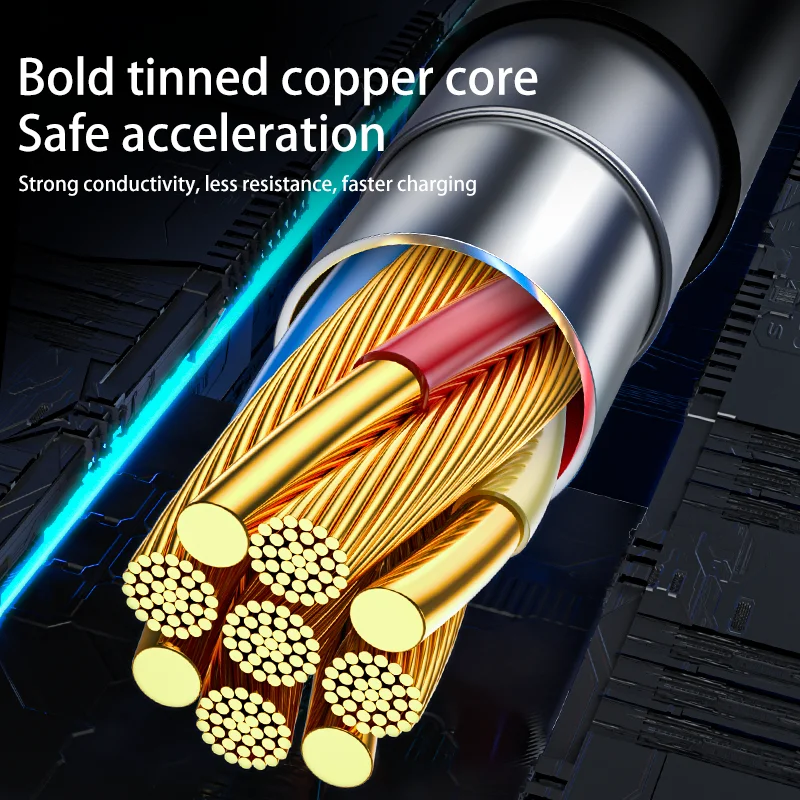 Кабель быстрой зарядки USB Type-C, 66 Вт, 6 А, 3 в 1, кабель Micro USB Для Huawei, Xiaomi Redmi POCO, аксессуары для быстрой зарядки, кабель USB C