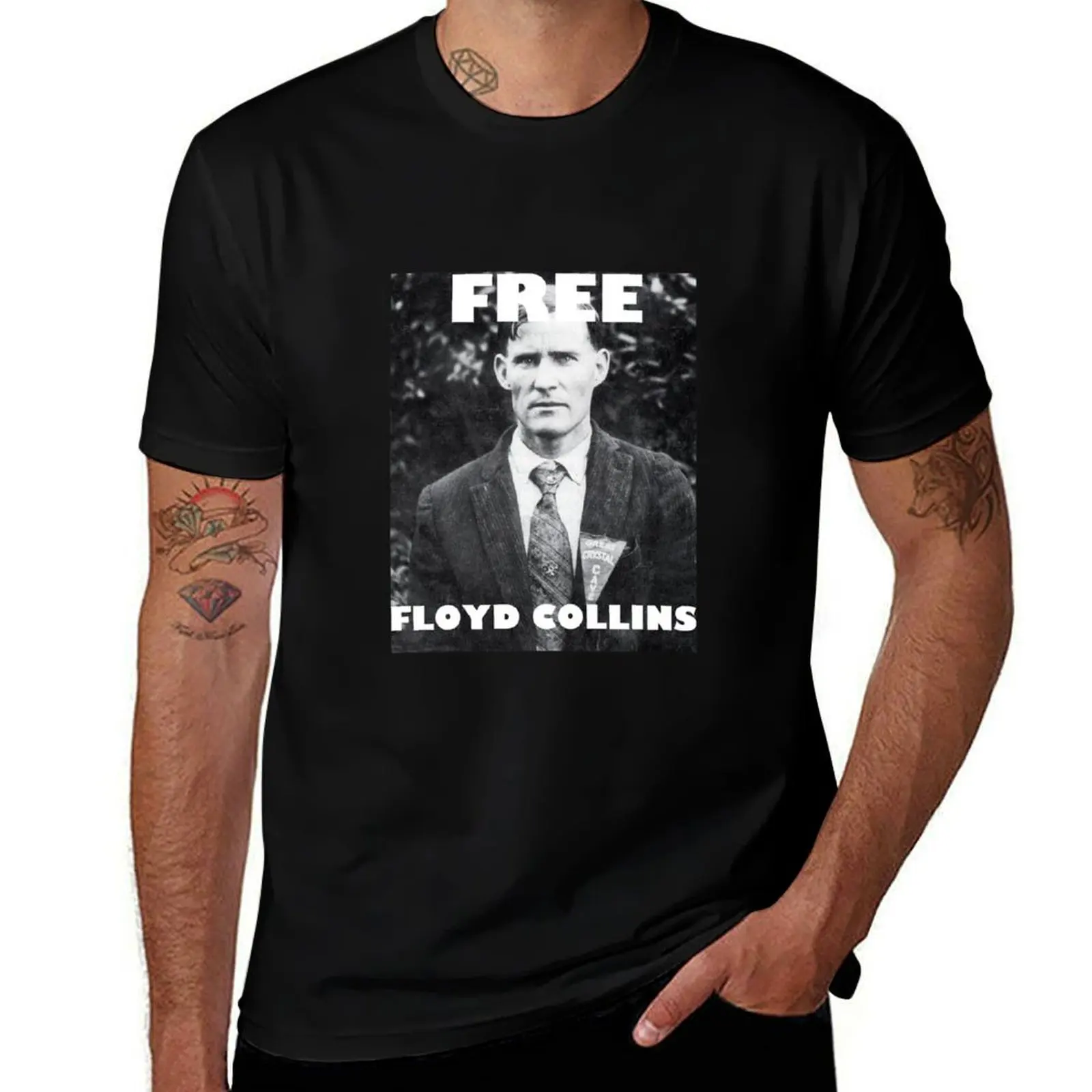 FREE FLOYD COLLINS T-Shirt Simple Line Art Print Tee T-Shirt