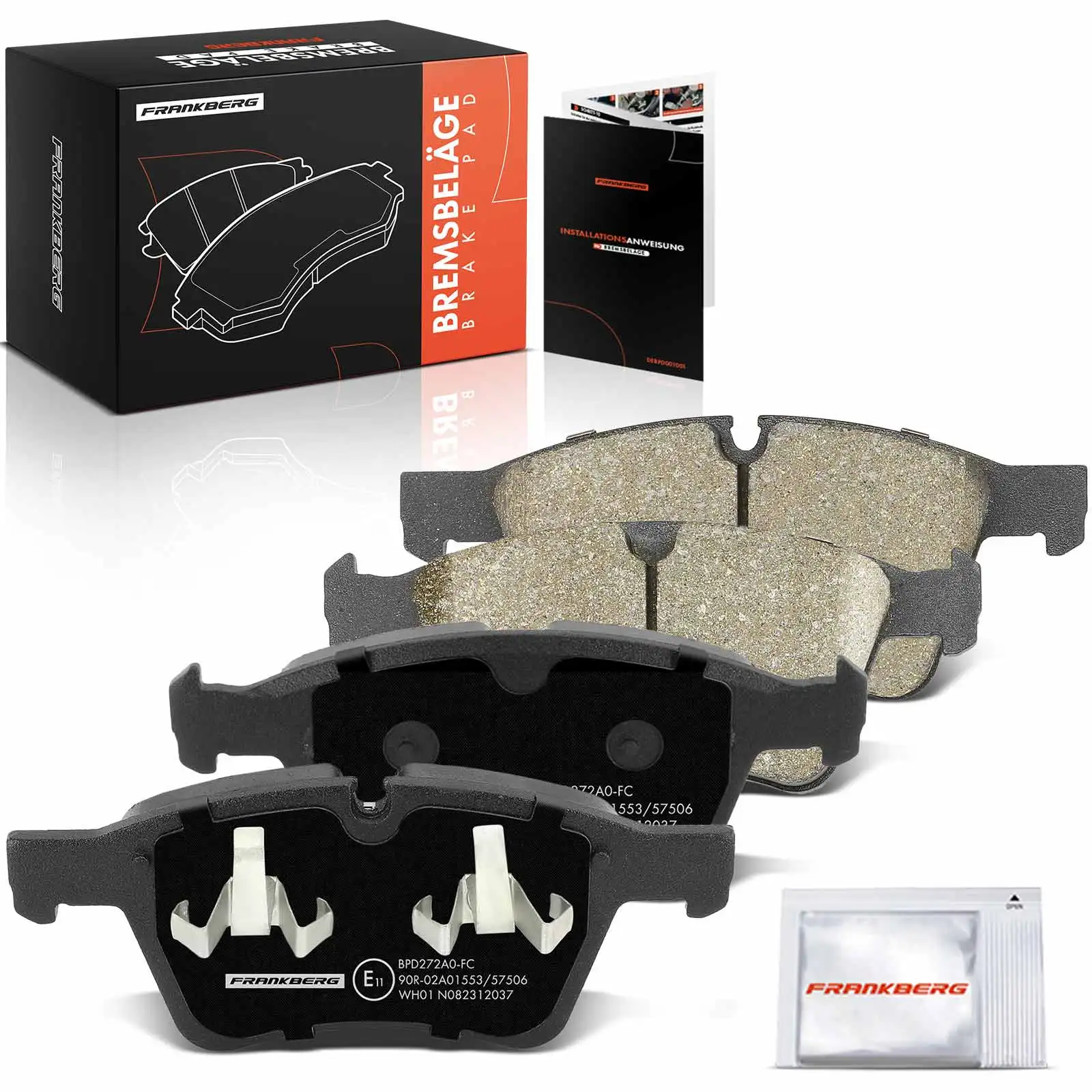 Frankberg 4x Bremsbeläge Vorderachse für Mercedes-Benz GL-Klasse X164 W164 V251 W251 2006-2012 A1644202520 A1644201320