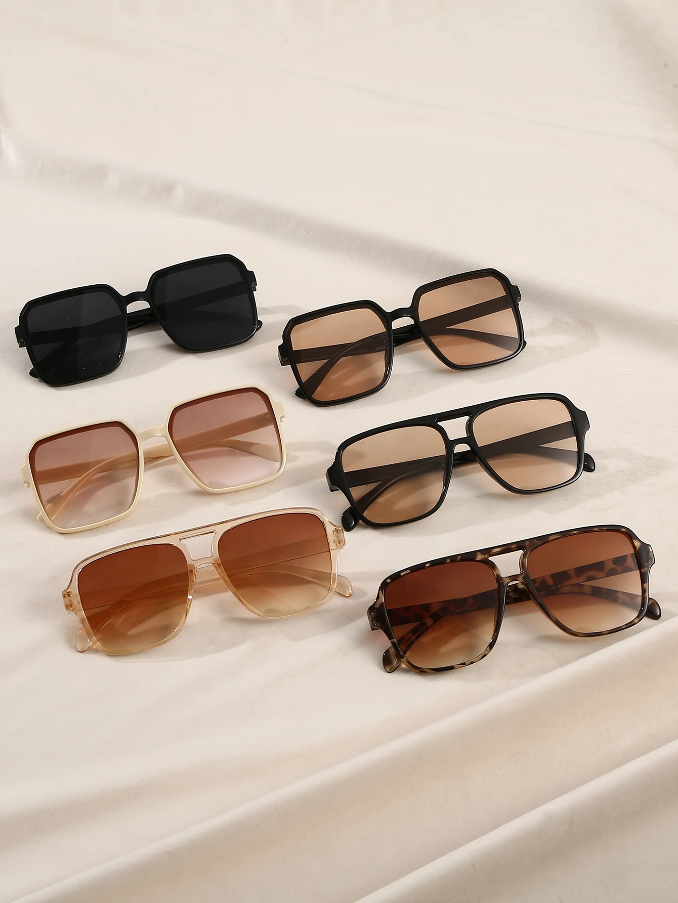 6-teiliges Set trendiger Damen-Sonnenbrillen im Retro-Stil mit quadratischem Rahmen, UV-Schutz, geeignet für tägliche Ausflüge und Freizeitreisen