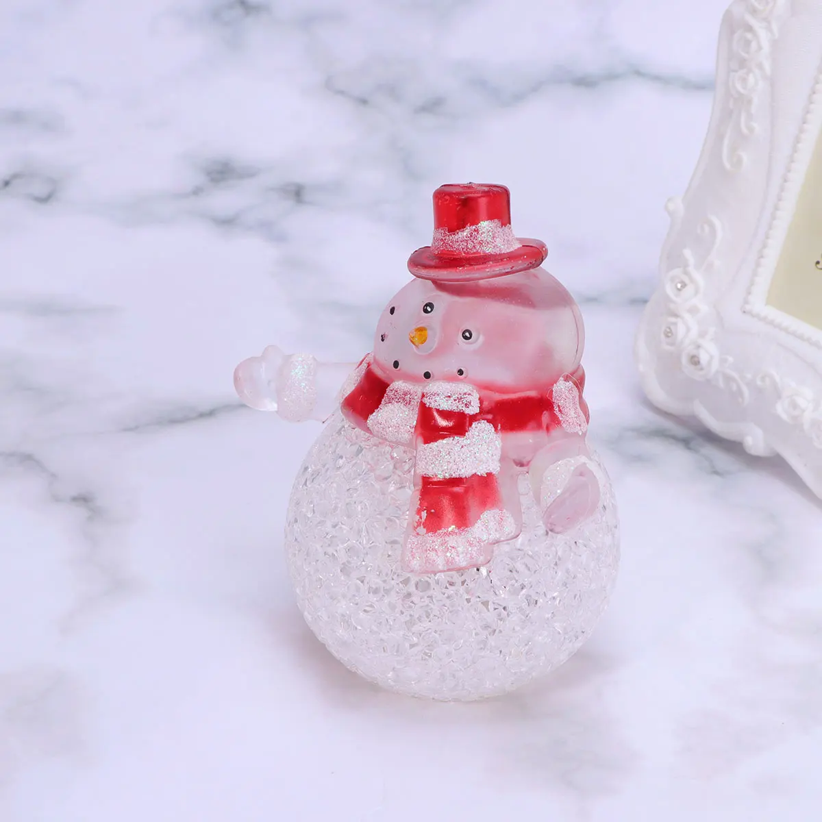 Snowman Night Light Colorful LED Cartoon Desk Decor Kids Room Lighting Eco Friendly Operated Acrylic Safe Use