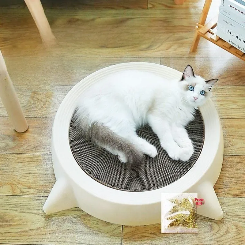 

Круглая вращающаяся доска-скретчер из гофрированного картона, не оставляющая ворса, игрушка для кошек, износостойкие зоотовары