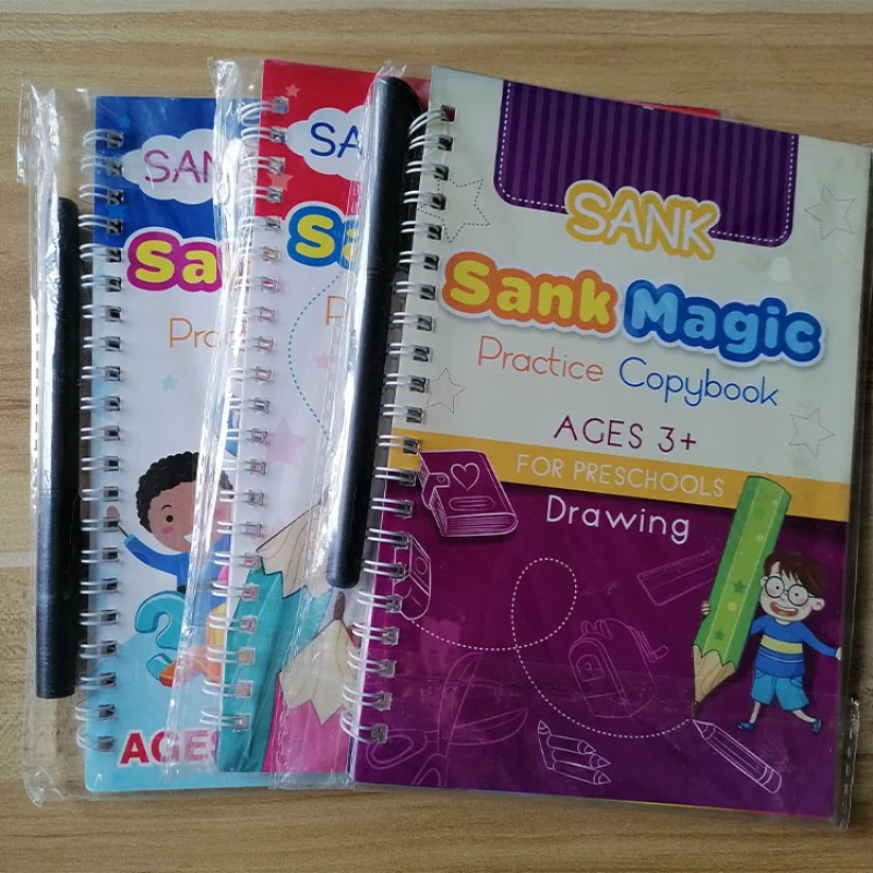 Free Shipping Magic Copy Book Free Wiping Children Kid Writing Sticker Practice English Copybook For Calligraphy Montessori Gift