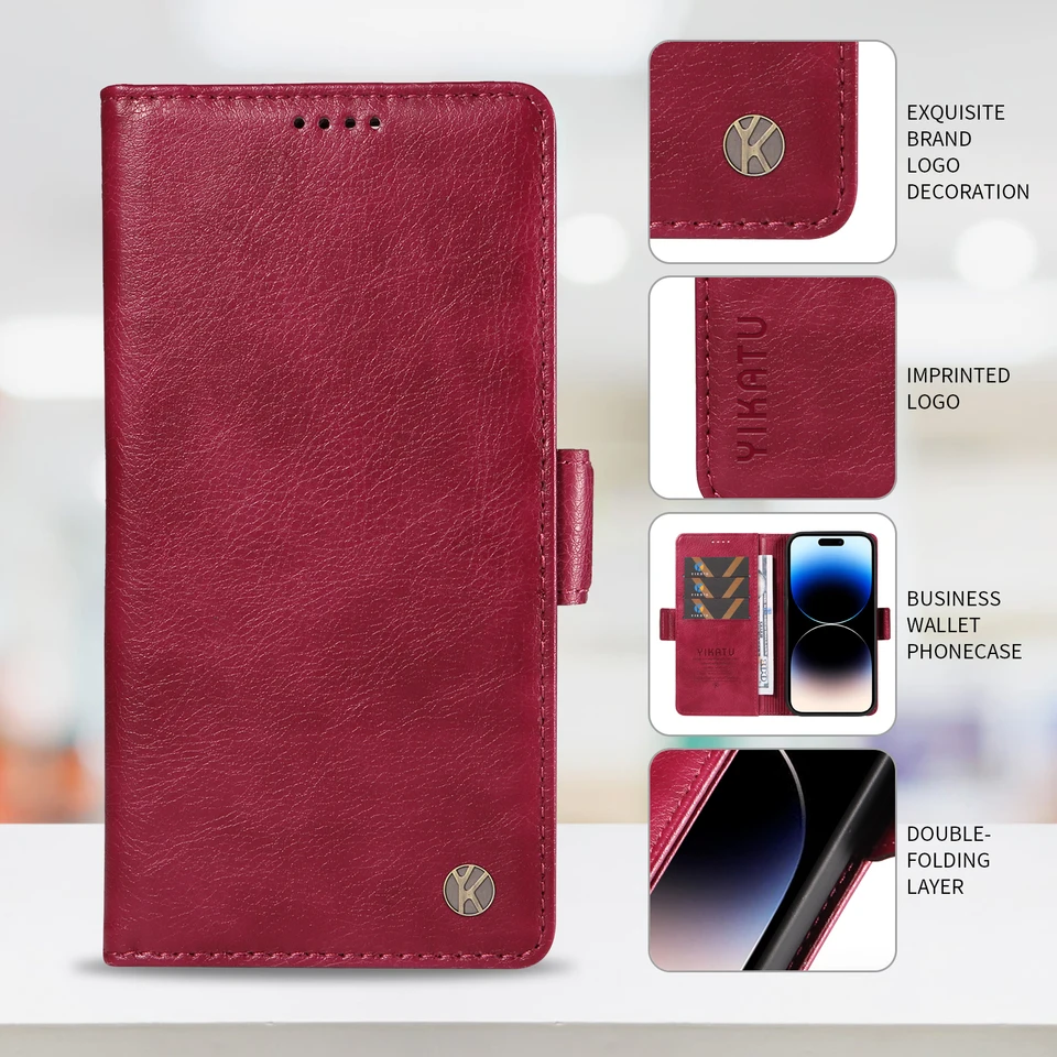 Funda de Cuero Tipo Cartera para Samsung Galaxy A9 2018 A8 A7 A6 Plus A5 2017 A3 2016 A14 A13 Lite A12 A10S A10 A17 A16 A15 3
