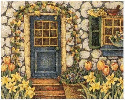 Cross stitch Kit 14CT Canvas Cross Stitch Embroidery Set Craft -Hunting 76- Flower room entrance 83-68 Cross Stitch Set