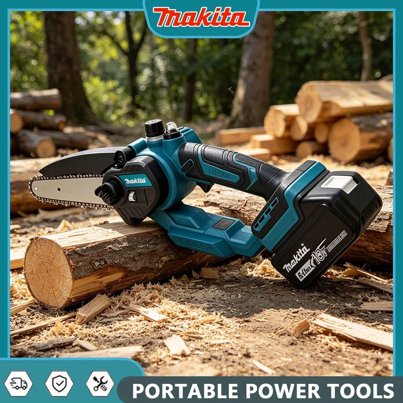 

Makita Lithium Battery Chainsaw Small Handheld Rechargeable for Household Garden Logging Pruning Saw