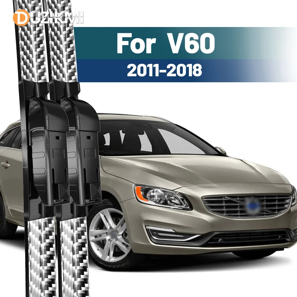 

2pcs Front Wiper For Volvo V60 2011-2018 Windshield Blades Windscreen Wipers Carbon Fibre 2012 2013 2014 2015 2016 2017