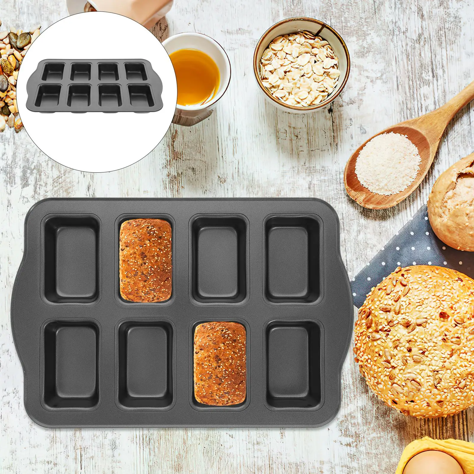 Heavy Duty Non Stick Carbon Steel Mold Sets Roasting Baking Tray Sheet for Loaf Cake Donut Muffin Financier Pan Heat Resistant