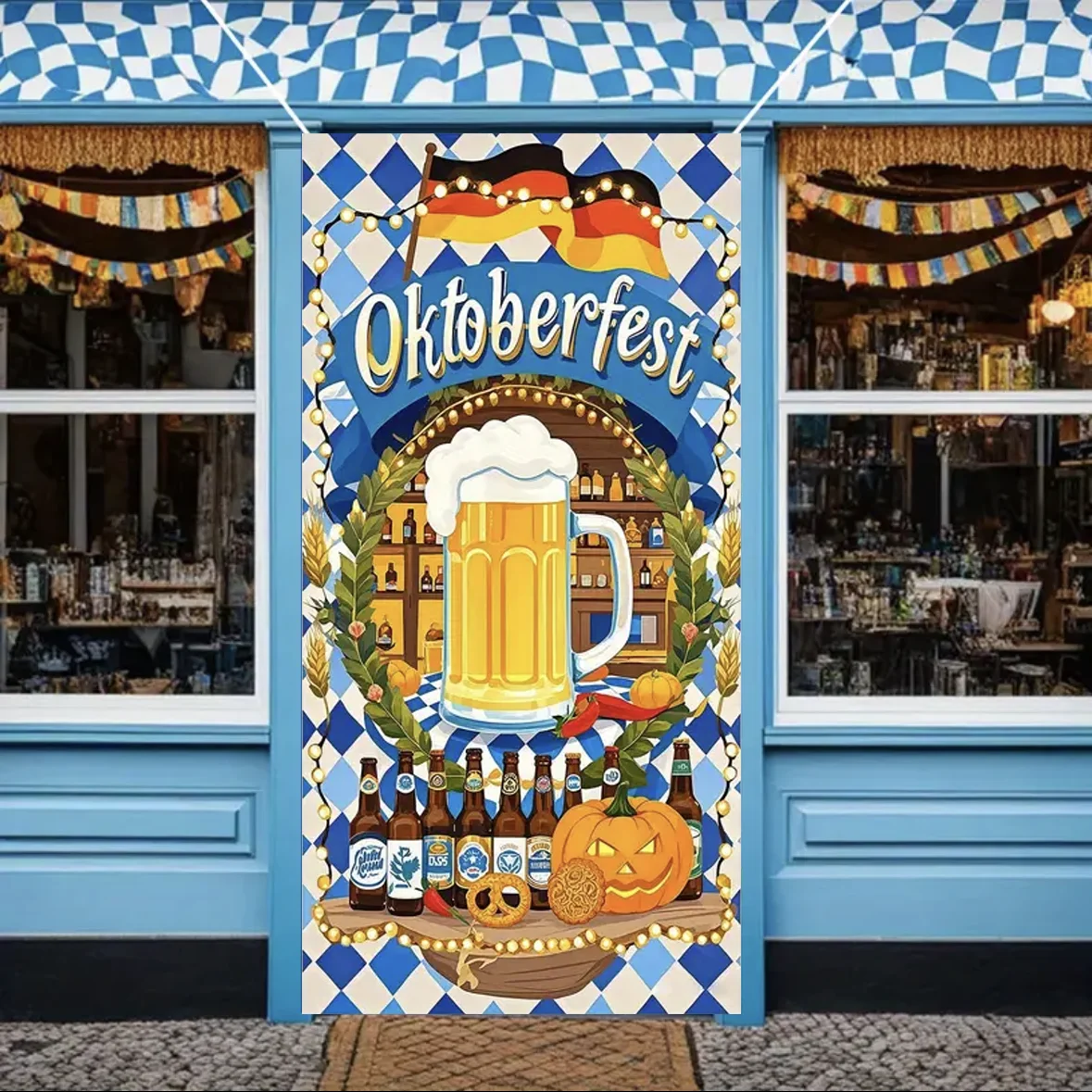 لافتة ثنائية الأبعاد لمهرجان بيرة ميونيخ مهرجان أكتوبر غطاء باب الحفلات ديكور داخلي وخارجي الشرفة علامة خلفية صور الدعائم #5